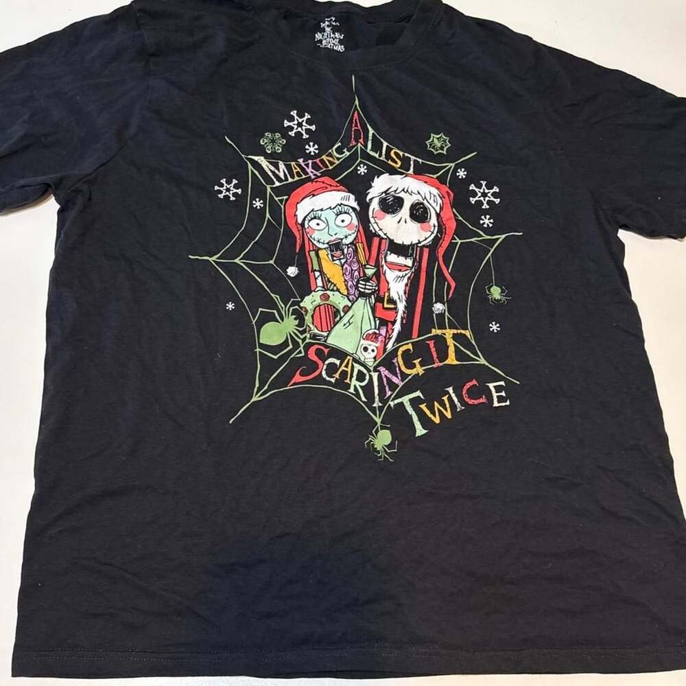 Disney The Nightmare Before Christmas Making A List Scaring It Twice T-Shirt